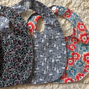 5 Makie Clothier Bibs in Liberty Print Fabric Baby Newborn European